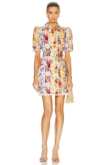 Zimmermann★素敵！カンデセントウォーターフォールスカート Zimmermann Wonderland Shirt Dress in Spliced Stripe Floral