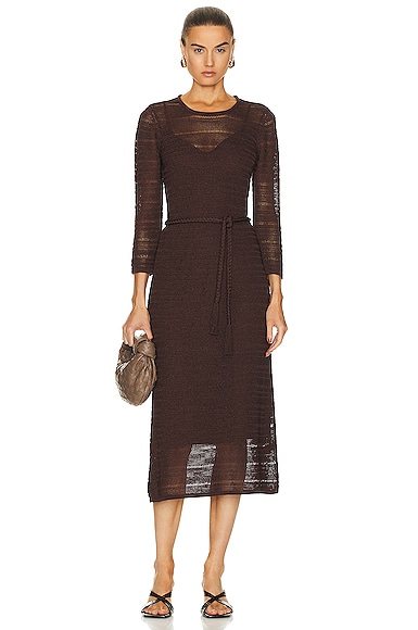 Zimmermann Ginger Cover Up Midi Dress in Chocolate