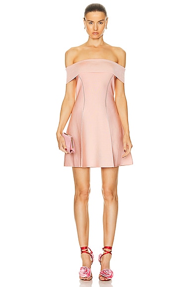Zimmermann Matchmaker Knit Panelled Mini Dress in Dusty Pink