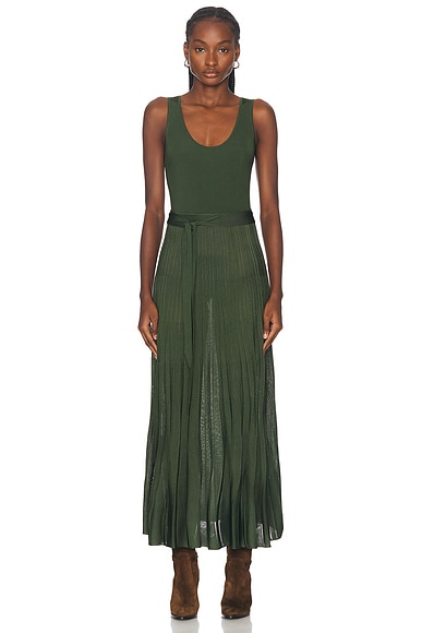 Zimmermann Illustration Scoop Midi Dress in Forest