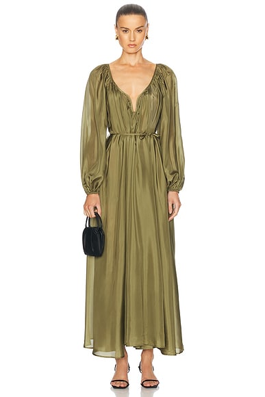 RIXO Gigi Sequin Dress in Mustard Tiger FWRD