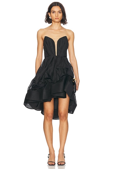 Zimmermann Illuminate Draped Mini Dress in Black | FWRD
