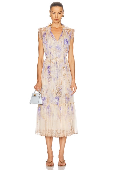 Dawning Flutter Dress in Lilac Floral