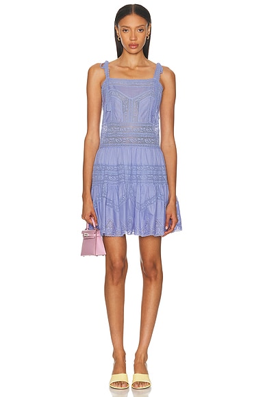 Zimmermann Coco Lace Mini Dress in Jacaranda Blue