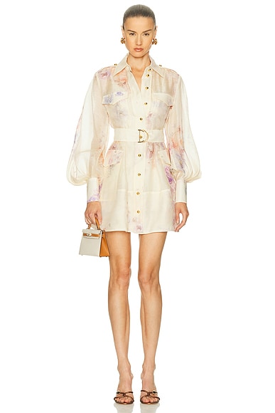 ワンピース Zimmermann DRESS (4601DSS255 OLV) Cascadian Ruffle Midi Dress Olive Online | Zimmermann