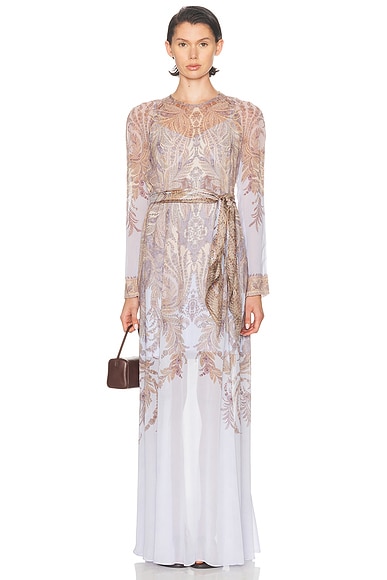 Zimmermann Hypnotic Sheath Dress in Lilac Paisley