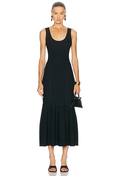 Zimmermann Hypnotic Sculptural Midi Dress in Black