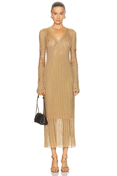 Metallic Knit Maxi Dress