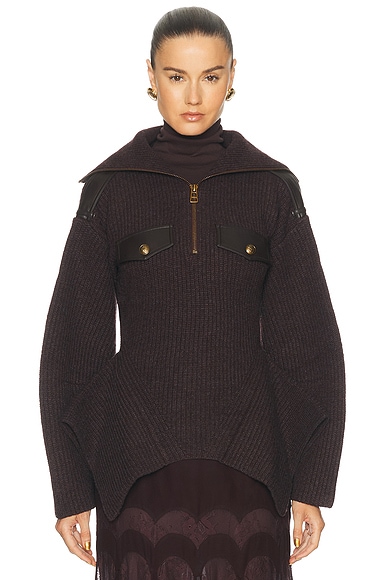 Zimmermann Valiant Utility Sweater in Chocolate
