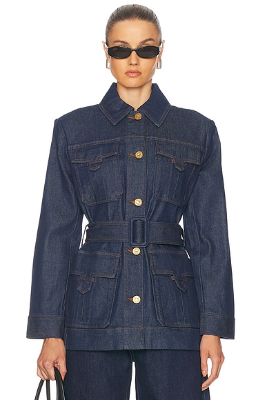 Zimmermann Illuminate Denim Safari Jacket in Ink