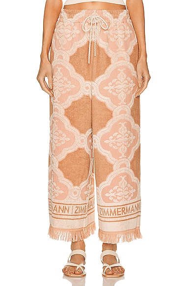 ZIMMERMANN パンツ Ascension Relaxed Pant Dark Blue Palm Floral Online | Zimmermann