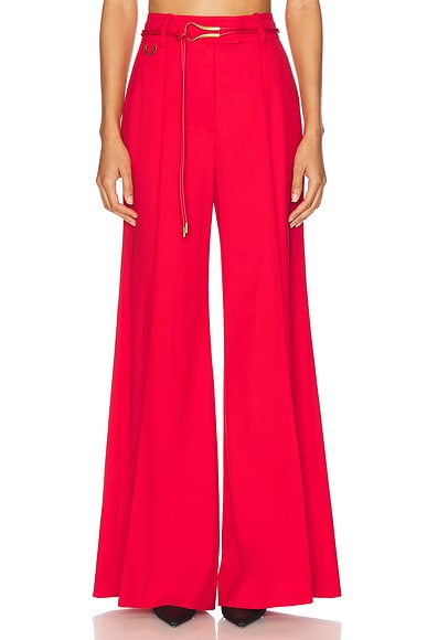 Zimmermann Crush Tailored Pant in Red