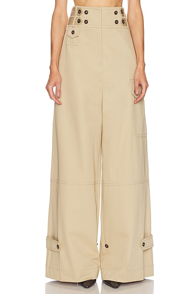Zimmermann Rebellion Cargo Pant in Beige