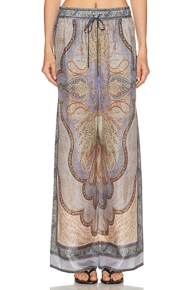 Zimmermann Wanderlust Relaxed Pant in Tapestry Blue Multi