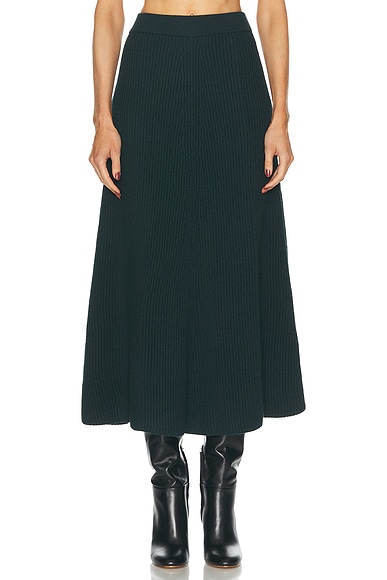 Zimmermann Story 1 Paneled Rib Skirt in Forest