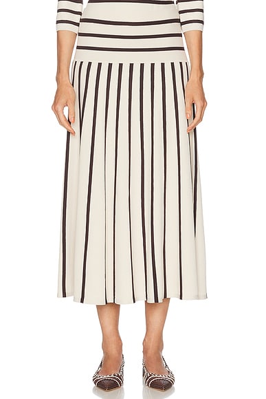 Illuminate Stripe Midi Skirt