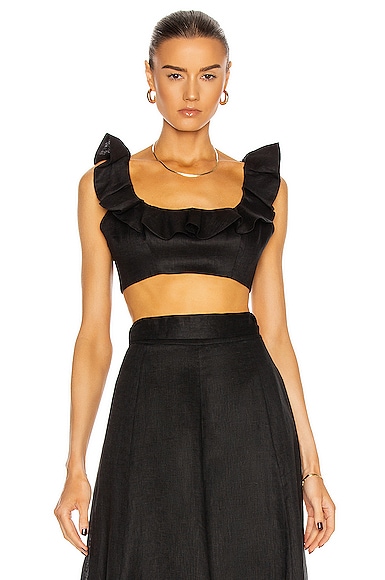 Riders Frill Neck Crop Top