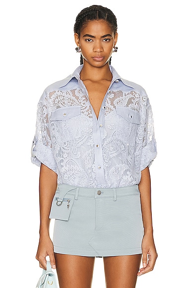 Zimmermann Coaster Lace Shirt in Periwinkle