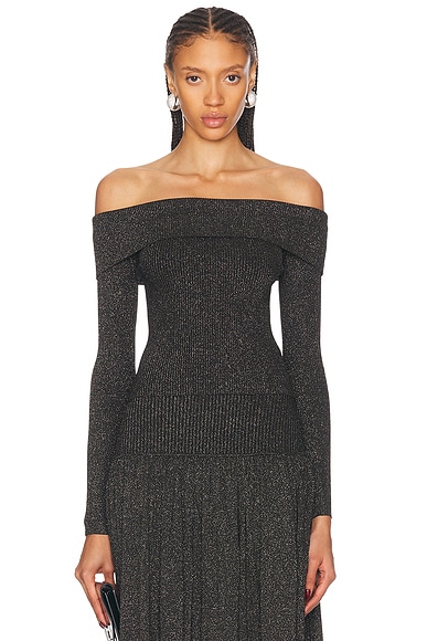 Zimmermann Crush Metallic Top in Black & Gold