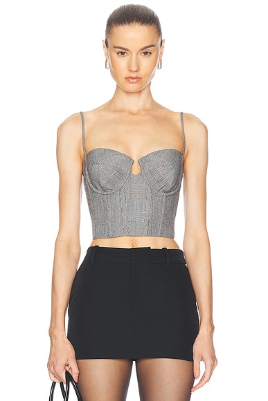 Zimmermann Crush Bustier Top in Check