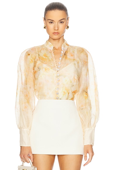 送料無料 通販 激安 Teased Bowerbird Zimmermann Blouse FWRD | Floral Apricot in トップス