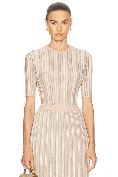 Ganni Seersucker Check Top in Kalamata | FWRD