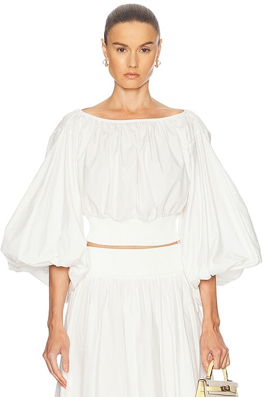 Poplin Bodice Top in Ivory