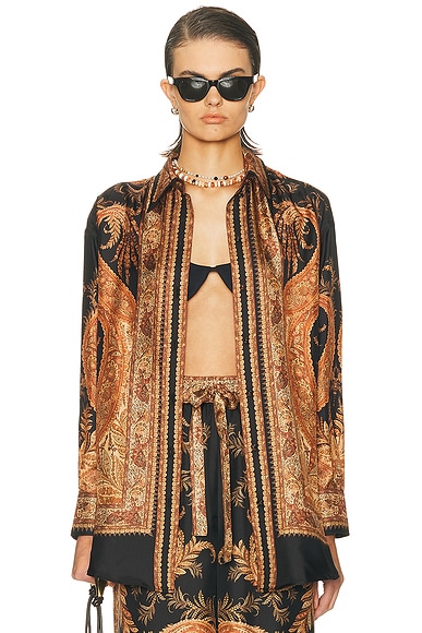 ZIMMERMANN 9331DSS243PIF 関税送料込 Zimmermann Story 1 Relaxed Top in Black Paisley | FWRD