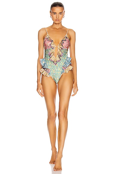 Zimmermann Carnaby Waterfall Swimsuit in Spliced | FWRD