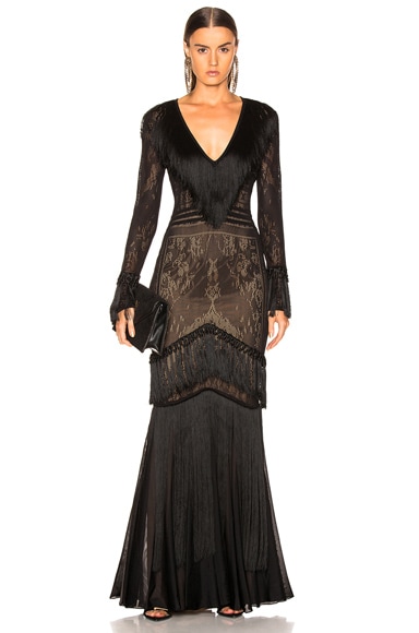 Fringed Knit Gown