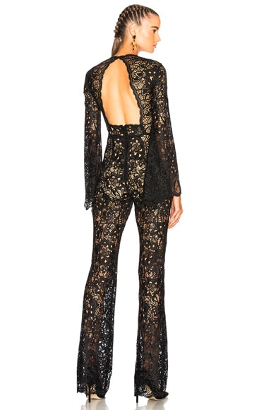 Flared Sleeve Guipure Lace Jumpsuit