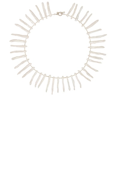 Zycloom Sash Necklace in White & Sterling Silver