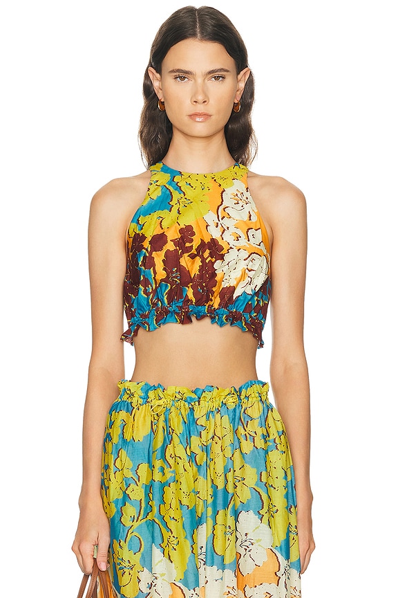 定価約4.5万円 新品 EMILIO PUCCI ノースリーブトップス XS Emilio Pucci Sleeveless Onde Top in Navy & Rosa | FWRD
