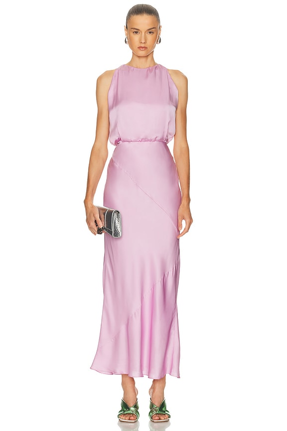Victoria Beckham Asymmetric Draped Midi Dress in Fig | FWRD