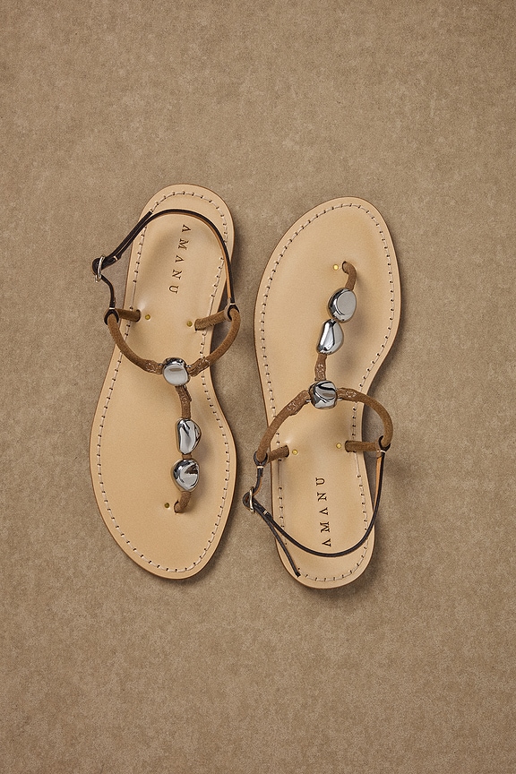Alexander Wang Ivy 85 Logo Thong Sandal in Sandstone | FWRD