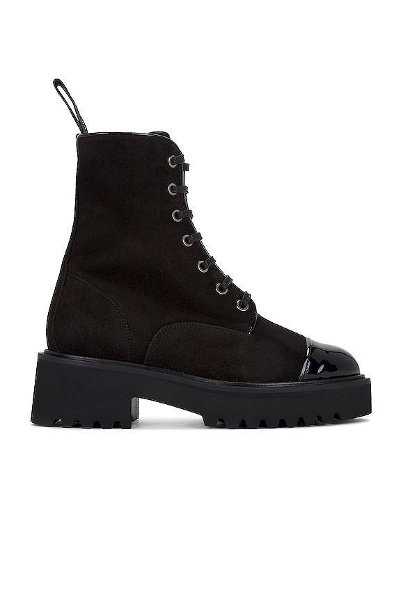 Balenciaga Bulldozer Lace Up Boots in Black & White | FWRD Balenciaga Bulldozer Lace Up Boots in Black & White | FWRD