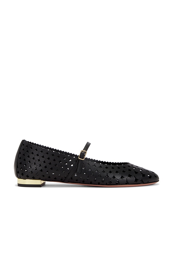 The Row Square T-strap Flat in Black | FWRD