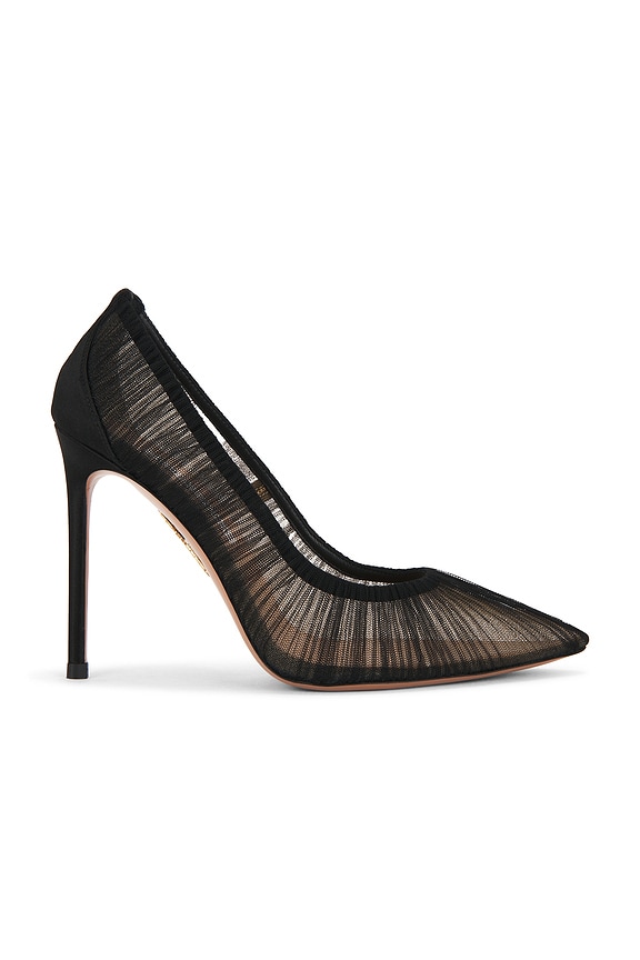Saint Laurent Opium Patent Monogramme Heels in Black & Silver | FWRD