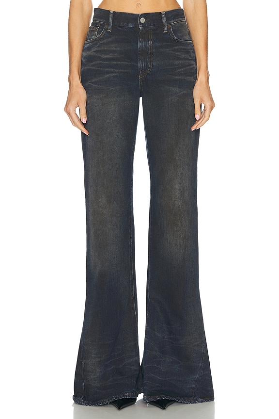Y/Project Hook And Eye Slim Leather Pant in Black | FWRD