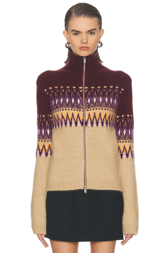 Miu Miu Logo Stripe Sweater in Rosa | FWRD