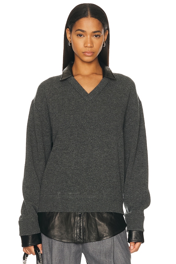 Alexander Wang Bi-Layer Tank Sweater in Charcoal & White | FWRD