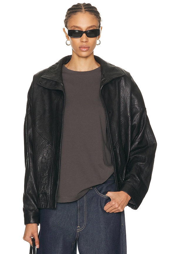 Magda Butrym Leather Jacket in Brown | FWRD