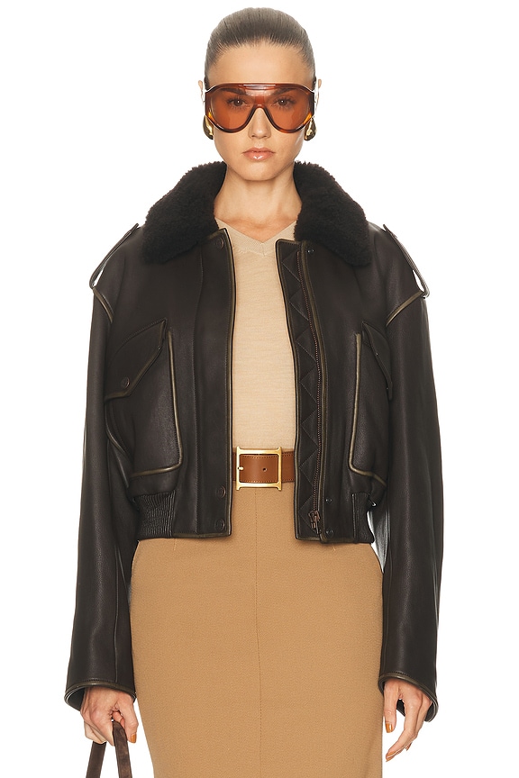 Givenchy Cropped Varsity Jacket in Black & White | FWRD