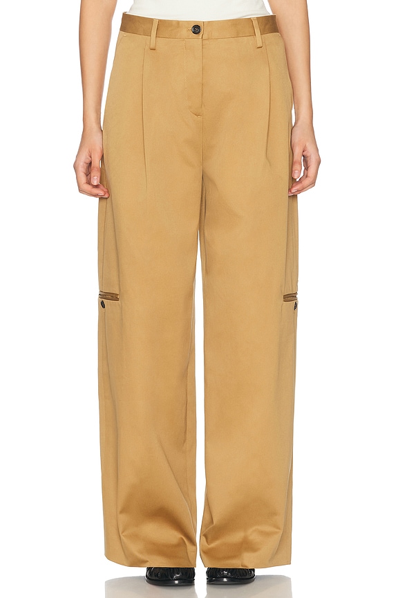 パンツ VICTORIA BECKHAM TOBACCO-COLOURED COTTON CARGO TROUSERS Victoria Beckham パンツ - Tobacco | FWRD