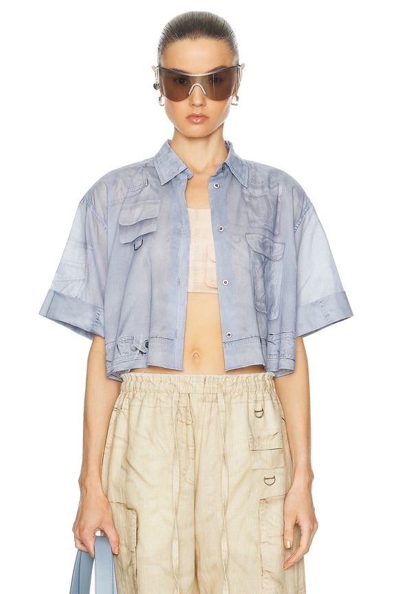 トップス BOTTEGA VENETA Bleached Denim Shirt Bottega Veneta Light Bleached Denim Shirt in Light Bleach | FWRD