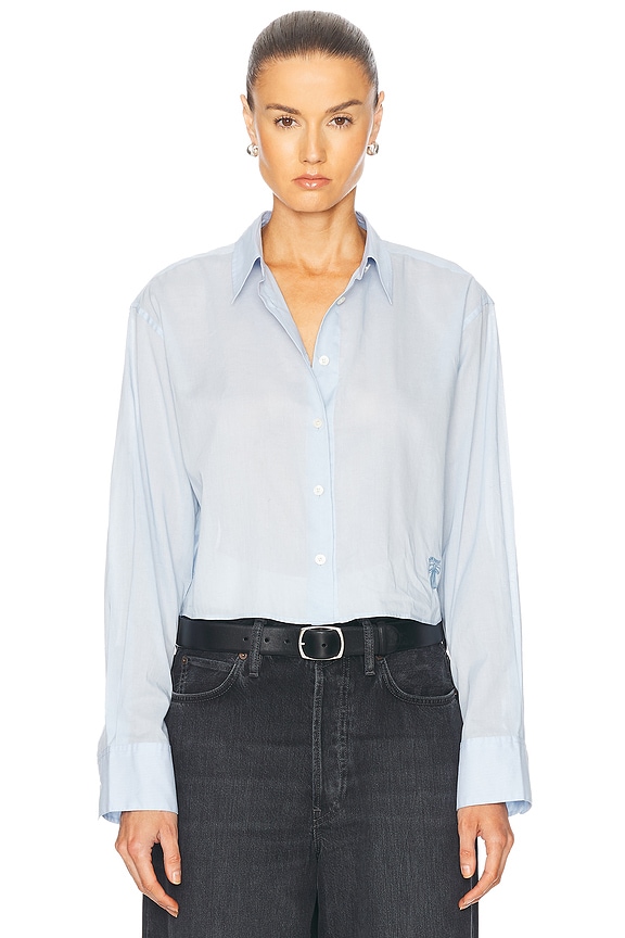 Peter Do Combo Twisted Oversized Shirt in Light Blue