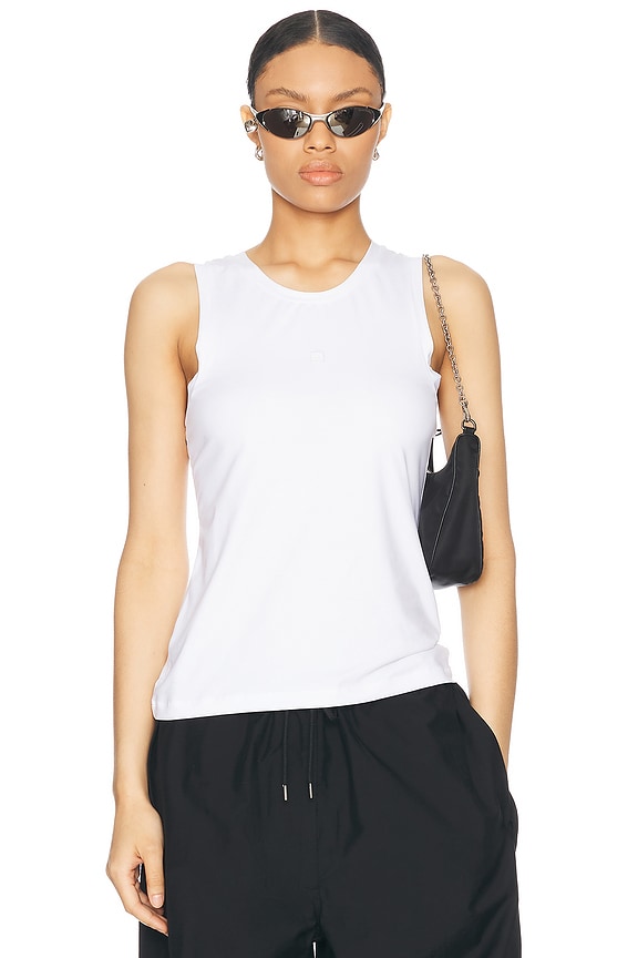 Varley Arton Performance Tank Top in White & Forest | FWRD