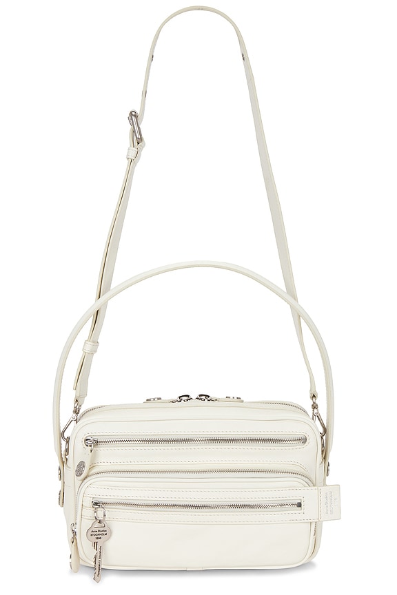 Bottega Veneta V Ring Crossbody Bag in Acid Green & Silver