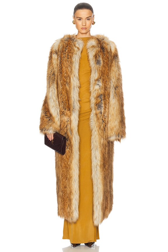 Balenciaga Round Shoulder Coat in Camel | FWRD