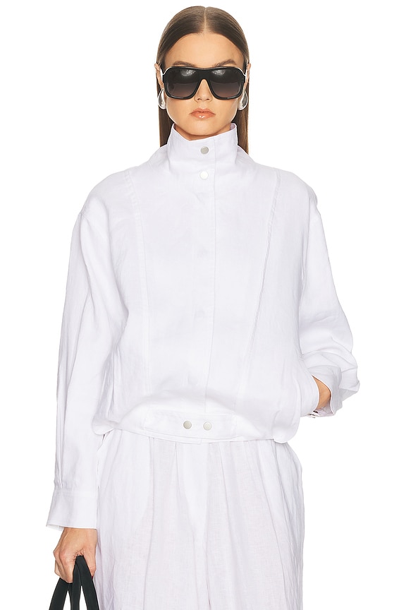 MAXIMILIAN DAVIS Stone Quilted Cropped Jacket in Ivory | FWRD
